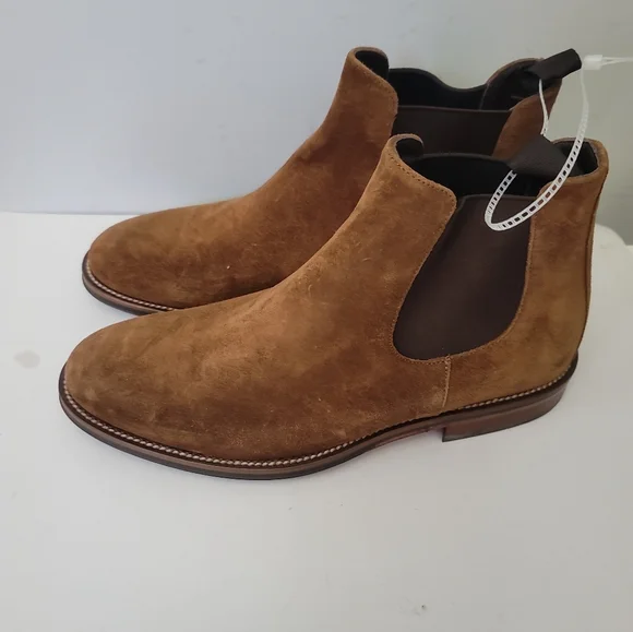 To Boot New York Shelby II Mid Brown Suede Chelsea Boot